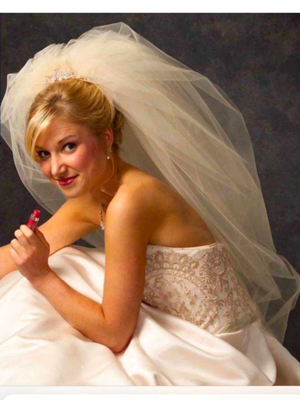Double Bubble veil 30 inch Ivory